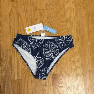 Cupshe Blue and White Leaf Bikini Bottom size S NWT